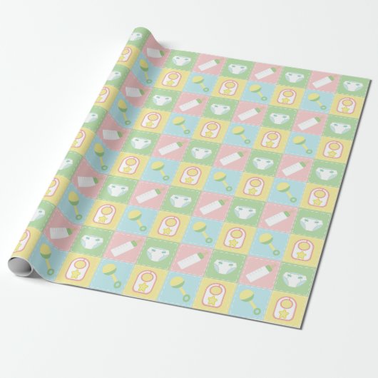 Baby's Quilt Wrapping Papier (Uitgerold)