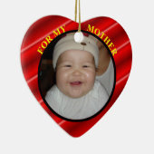 Baby's Red Photo Gift Label & Ornament for Ma (Rechts)