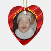 Baby's Red Photo Gift Label & Ornament for Ma (Links)