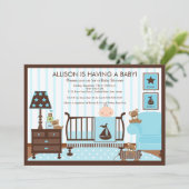 Baby's Room Boy Baby shower Uitnodiging (Staand voorkant)