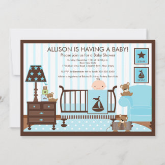 Baby's Room Boy Baby shower Uitnodiging