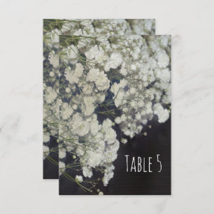 Baby's Rot & Donker Hout Table Number Kaart