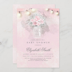 Baby's, roze, roze Baby shower Kaart