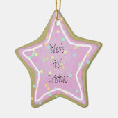 Baby's Roze Star Cookie met Sprinkles 1st - Keramisch Ornament (Links)