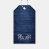 Baby's Rustic Blue Vrijgezellenfeest Cadeaulabel (Achterkant)