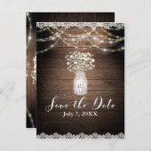Baby's Rustic bruiloft Breath Lights Save the Date Aankondigingskaart (Voorkant / Achterkant)