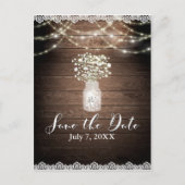 Baby's Rustic bruiloft Breath Lights Save the Date Aankondigingskaart (Voorkant)