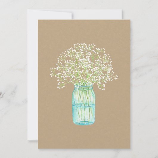 Baby's Rustic Mason Jar Vrijgezellenfeest Kaart (Achterkant)