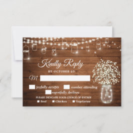 Baby's Rustic RSVP-kaart met keuze uit maaltijden RSVP Kaartje