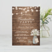 Baby's Rustic String Light Graduation Party Kaart (Staand voorkant)