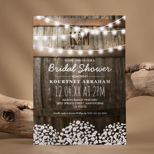 Baby's Rustic Wood Vrijgezellenfeest Kaart