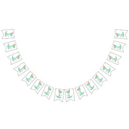 Baby's Schattigee Cartoon Baby Dinosaur Verjaardag Vlaggetjes