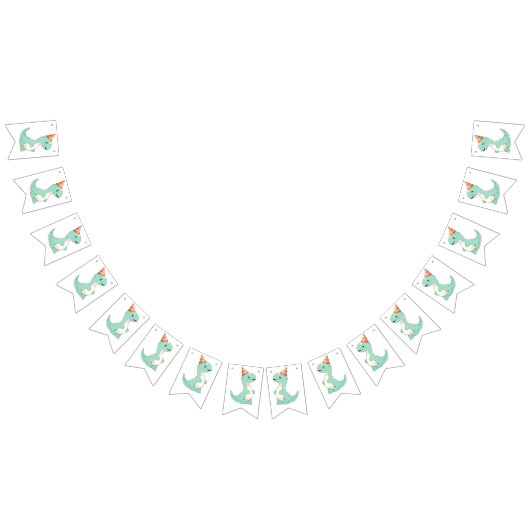 Baby's Schattigee Cartoon Baby Dinosaur Verjaardag Vlaggetjes (Alle)