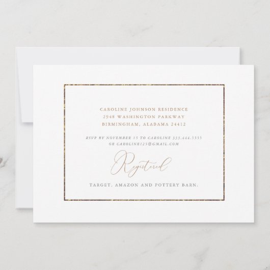 Baby's Simpel en elegant Vrijgezellenfeest Uitnodi Kaart (Achterkant)