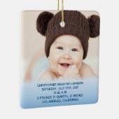Baby's Stats Blue 1st Kerstfoto Keramisch Ornament (Rechts)