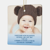 Baby's Stats Blue 1st Kerstfoto Keramisch Ornament (Links)