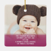 Baby's Stats Roze 1e kerstfoto Keramisch Orna Keramisch Ornament (Achterkant)