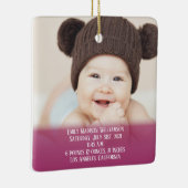 Baby's Stats Roze 1e kerstfoto Keramisch Orna Ornament (Rechts)