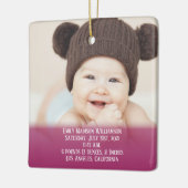 Baby's Stats Roze 1e kerstfoto Keramisch Orna Ornament (Links)