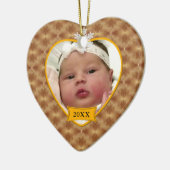 Baby's Swirling Gold Photo Keepomwille Kerstmis Keramisch Ornament (Links)