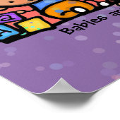 Baby's Toddlers Zuigelingen zoetlings. 9x13 paars Poster (Hoek)