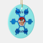 Baby's tweede kerstblauw Snowflake Ornament (Rechts)