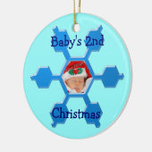 Baby's tweede kerstblauw Snowflake Ornament (Links)