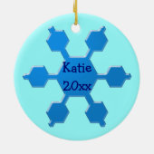 Baby's tweede kerstblauw Snowflake Ornament (Achterkant)