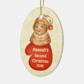 Baby's Tweede Kerstmis Aangepaste naam W1383A Keramisch Ornament (Links)