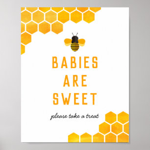Baby's van honingbijen zijn zoete koorts. poster