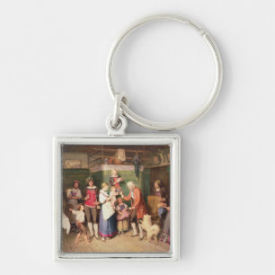 Baby's verjaardagsfeest sleutelhanger