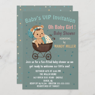 Baby's VIP-uitnodiging Oh Baby Girl ! Kaart