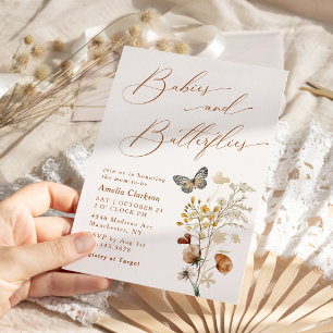Baby's & Vlinders Elegante Baby Shower Kaart