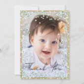 Baby's Waterverf Cute Floral Boho Baptism Bedankkaart (Voorkant)