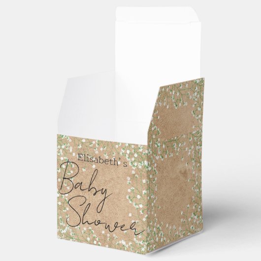 Baby's Waterverf Flowers Boho Baby shower Bedankdoosjes (Geopend)