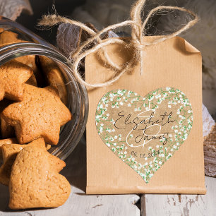 Baby's Waterverf Flowers Rustic Boho Chic Hart Sticker