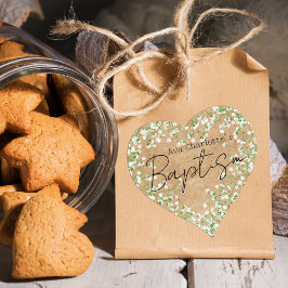 Baby's Waterverf Flowers Rustic Boho Chic Hart Sticker