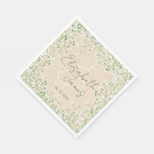 Baby's Waterverf Rustic Boho Chic Wedding Servet (Hoek)