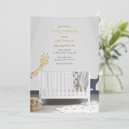 Baby's Wieg Baby shower Kaart (Staand voorkant)