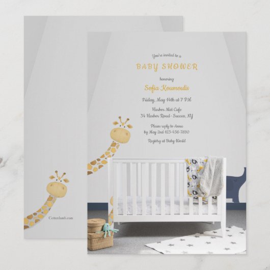 Baby's Wieg Baby shower Kaart (Voorkant / Achterkant)