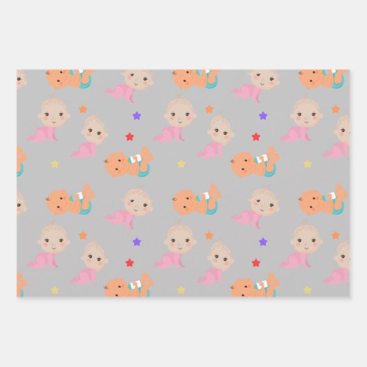 Baby's Wrapping Paper Flat Sheet Set van 3 (Voorkant 2)