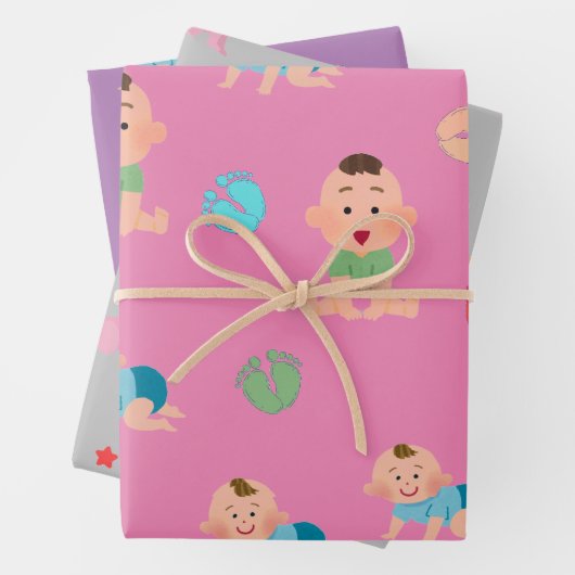 Baby's Wrapping Paper Flat Sheet Set van 3 (In situ)
