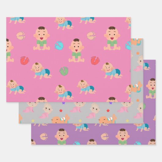 Baby's Wrapping Paper Flat Sheet Set van 3 (Set)