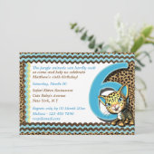 Baby's zesde verjaardag oerwoud safari kaart (Staand voorkant)