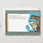 Baby's zesde verjaardag oerwoud safari kaart (Achterkant)