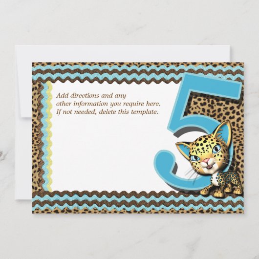 Baby's zesde verjaardag oerwoud safari kaart (Achterkant)