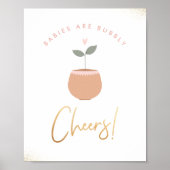 Baby's zijn bubbel | Cheers! Baby shower onderteke Poster (Voorkant)
