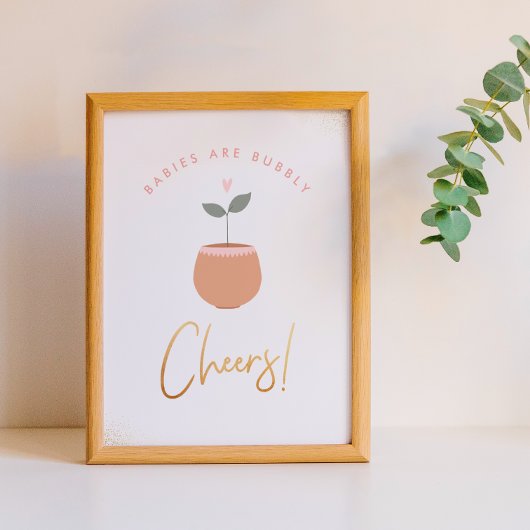 Baby's zijn bubbel | Cheers! Baby shower onderteke Poster