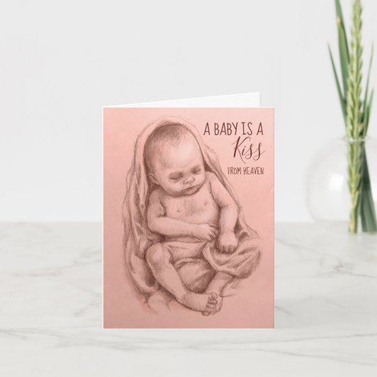 Baby's zijn een kus uit het Wenskaart Kaart (Voorkant)