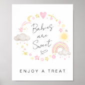 Baby's zijn een mooie Boho Baby Girl Shower Trewer Poster (Voorkant)